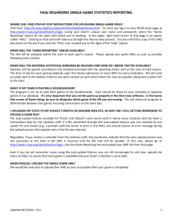 FAQs REGARDING SINGLE-GAME STATISTICS - FS