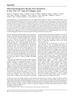 Fibrochondrogenesis Results from Mutations in the