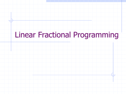 Linear Fractional Programming