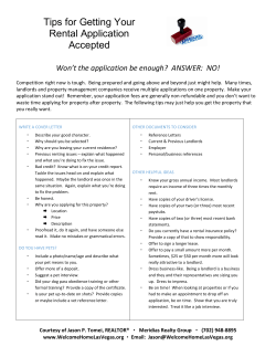 Tips for Getting Your Rental Application Accepted