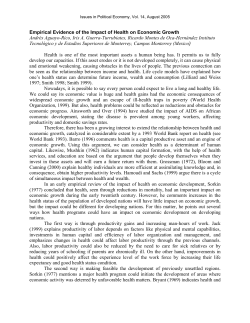 Empirical Evidence of the Impact of Health On