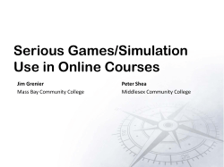 Serious Games/Simulation Use in Online Courses