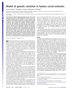 Model of genetic variation in human social networks