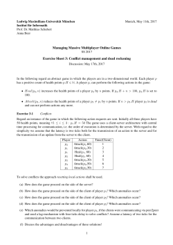 Managing Massive Multiplayer Online Games Exercise Sheet 3