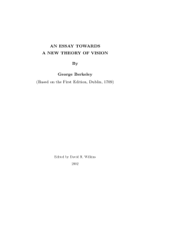 AN ESSAY TOWARDS A NEW THEORY OF VISION By