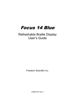 Focus 40 Blue User`s Guide