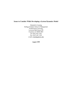 Issues to Consider While Developing a System Dynamics Model