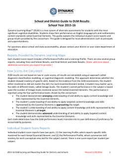 Scoring and Reporting Guide for Administrators