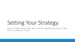 Setting Your Strategy