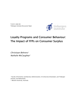 Loyalty Programs and Consumer Behaviour