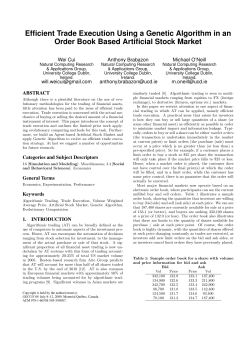 Efficient Trade Execution Using a Genetic Algorithm in