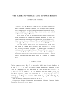 THE SUBSPACE THEOREM AND TWISTED HEIGHTS 1