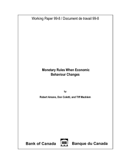 Monetary Rules When Economic Behaviour