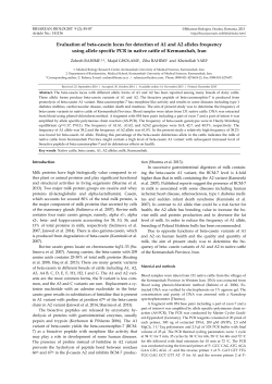 Evaluation of beta-casein locus for detection of A1 and A2 alleles