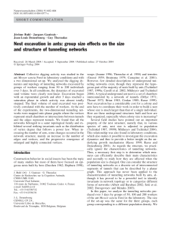 Nest excavation in ants - Centre de Recherches sur la Cognition