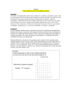 5.G.A.1 *This standard is part of an additional cluster Standard Use