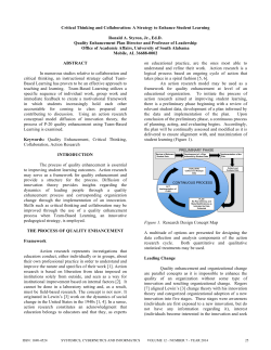 Critical Thinking and Collaboration: A Strategy to Enhance Student