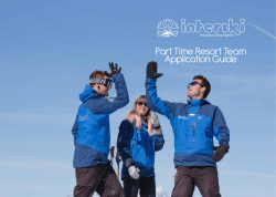 Part Time Resort Team Application Guide
