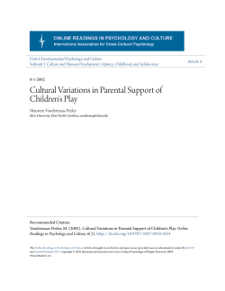 Cultural Variations in Parental Support of Children`s Play