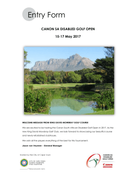 ENTRY FORM - CANON SA Disabled Golf Open 2017
