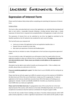 Expression of Interest Form - Lancashire Environmental Fund