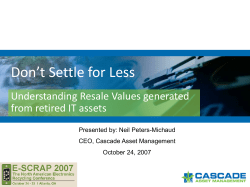 The Presentation at E-Scrap, October 24, 2007