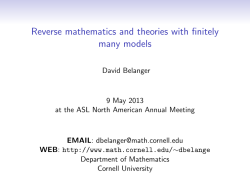 Reverse mathematics and theories with finitely many models