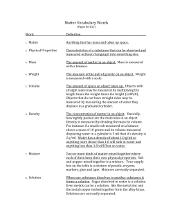 Matter Vocabulary Words