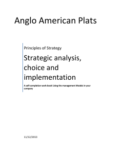 Strategic analysis, choice and implementation