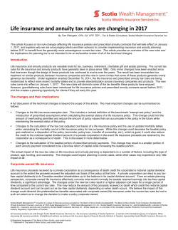 Life insurance and annuity tax rules are changing in 2017