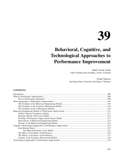 Behavioral, Cognitive, and Technological Approaches to