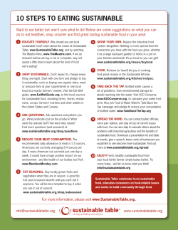 10 StepS to eating SuStainable - GRACE Communications Foundation