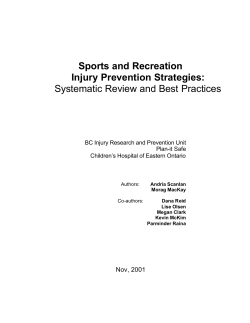 Sports and Recreation Injury Prevention Strategies: Systematic