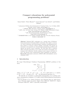 Compact relaxations for polynomial programming problems