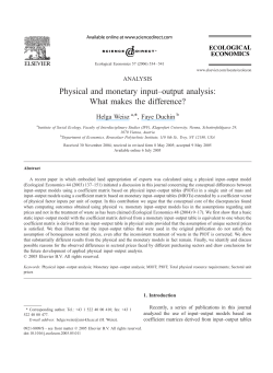 Physical and monetary input&ndash;output analysis: What