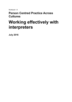2.9 Working effectively with an Interpreter