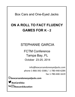 on a roll to fact fluency games for k - 2 - Box Cars and One