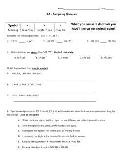Symbol  = When you compare decimals you MUST line up the