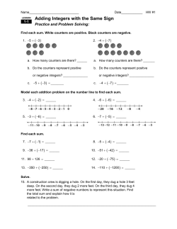 Adding Integers with the Same Sign Practice and Problem Solving