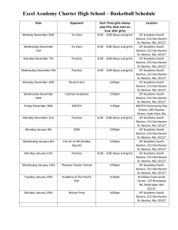 Excel Academy Charter High School &ndash; Basketball Schedule