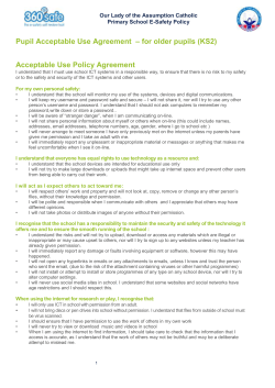 Pupil Acceptable Use Agreement &ndash; for older pupils (KS2