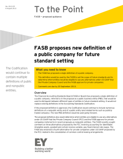 To the Point: FASB proposes new definition of a public