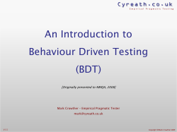 An Introduction to Behaviour Driven Testing