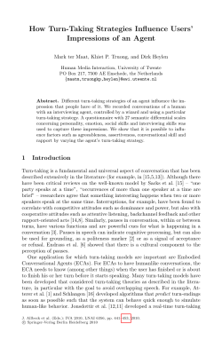 How Turn-Taking Strategies Influence Users` Impressions of an Agent