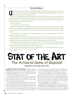 Stat of the Art: The Actuarial Game of Baseball
