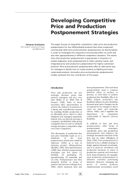 Developing Competitive Price and Production Postponement