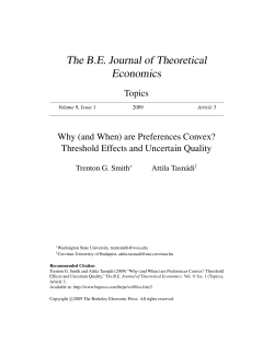 The BE Journal of Theoretical Economics