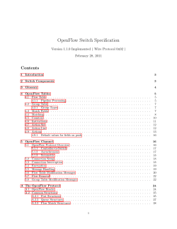OpenFlow Switch Specification. Version 1.1.0