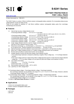 S-8241 Series BATTERY PROTECTION IC
