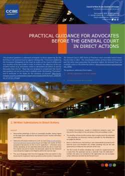 practical guidance for advocates before the general court in direct